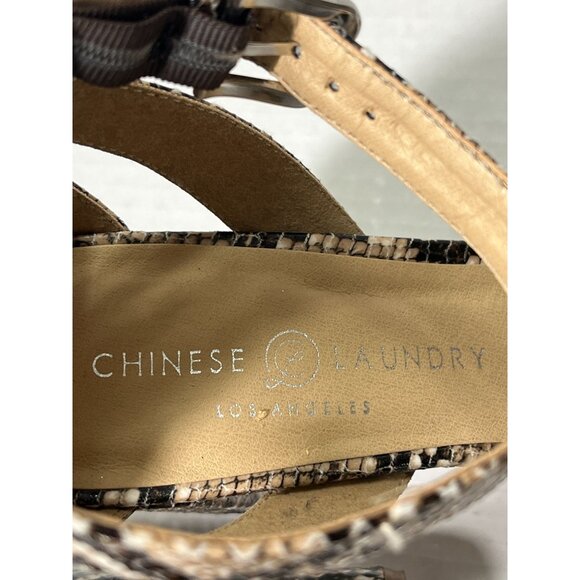 Chinese Laundry Womens Size 10 Snakeskin Print High Heel Sandals - Picture 7 of 14